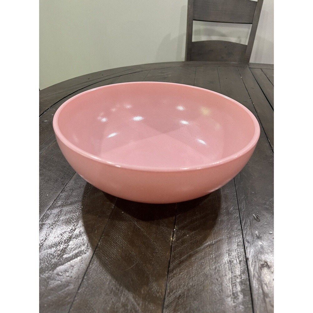 Hazel Atlas It's A Dilly Platonite Milk Glass Pink Salad Serving‎ Bowl